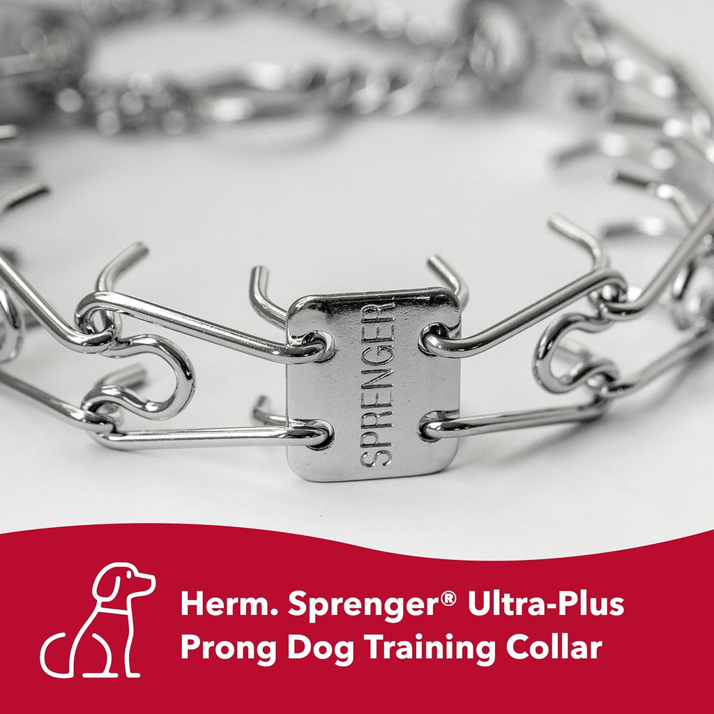 Chrome Plated Prong Dog Training Collar Ultra-Plus Pet Pinch Collar with Swivel No-Pull Collar for Dogs Made in Germany