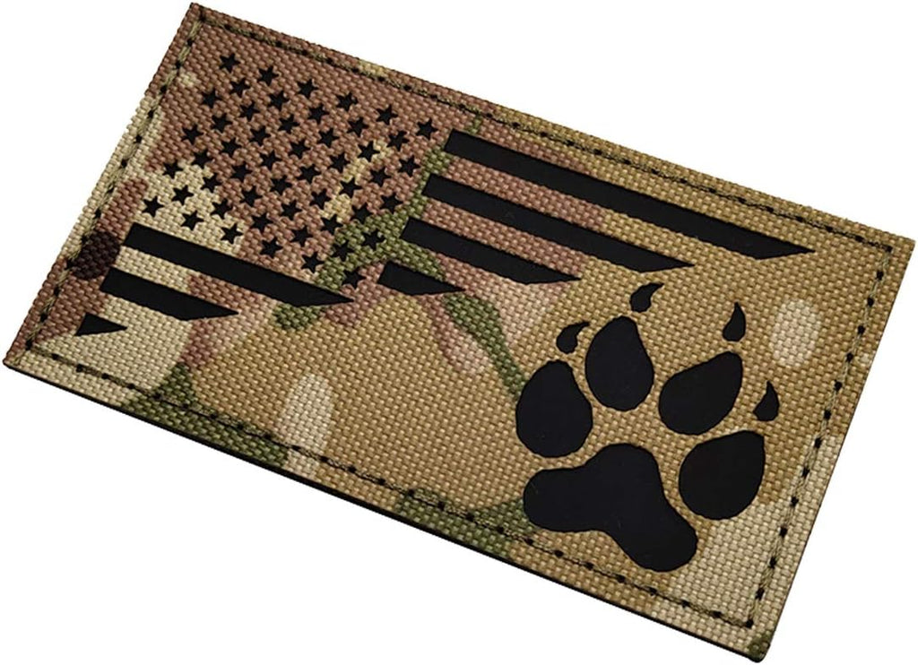 Reflective K9 USA Flag Hook Loop Tactical Handler Morale Patch | High Visibility Reflective Print with USA Flag & K9 Handler Graphic Design