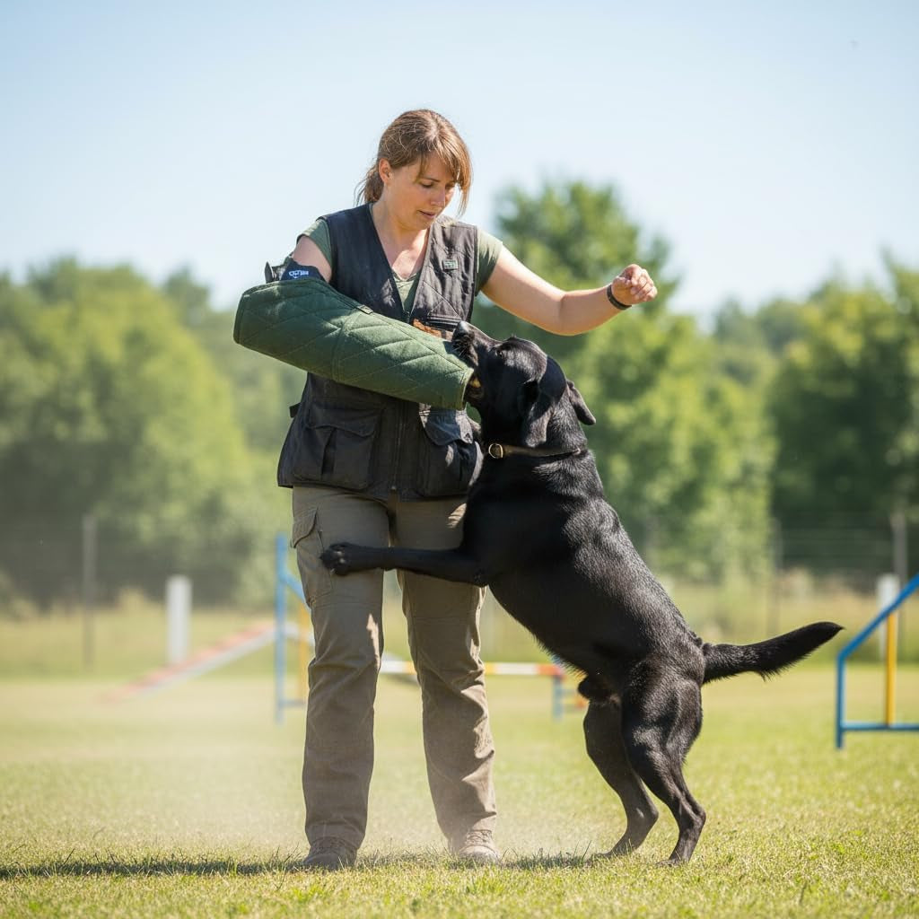 Ultimate  Dog Bite Sleeve for Large Breeds - Perfect for Pitbulls & German Shepherds, Ideal for Puppy Training & Interactive Play - Vibrant Green Design