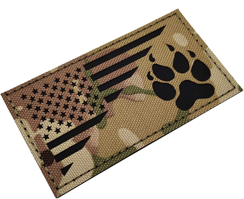 Reflective K9 USA Flag Hook Loop Tactical Handler Morale Patch | High Visibility Reflective Print with USA Flag & K9 Handler Graphic Design