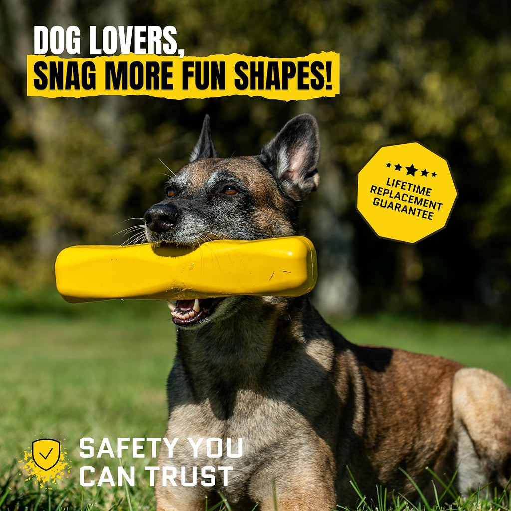 Giant XL Tough Dog Stick - Indestructible, Non-Toxic Chew Toy for Aggressive Chewers - Lifetime Guarantee - Heavy-Duty 12"x2.5" - Ideal for Tugging and Chewing