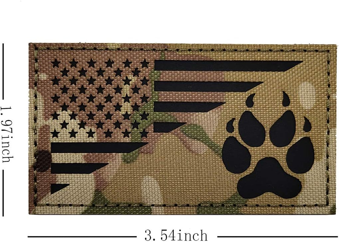 Reflective K9 USA Flag Hook Loop Tactical Handler Morale Patch | High Visibility Reflective Print with USA Flag & K9 Handler Graphic Design