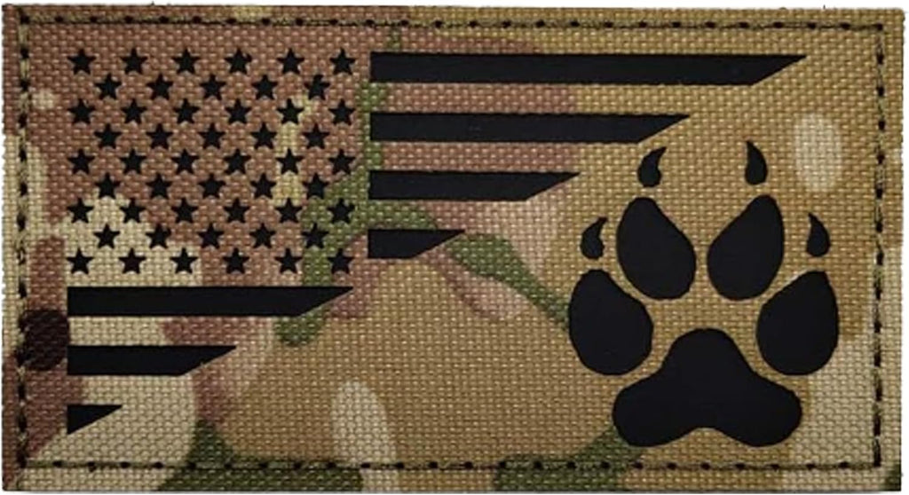 Reflective K9 USA Flag Hook Loop Tactical Handler Morale Patch | High Visibility Reflective Print with USA Flag & K9 Handler Graphic Design