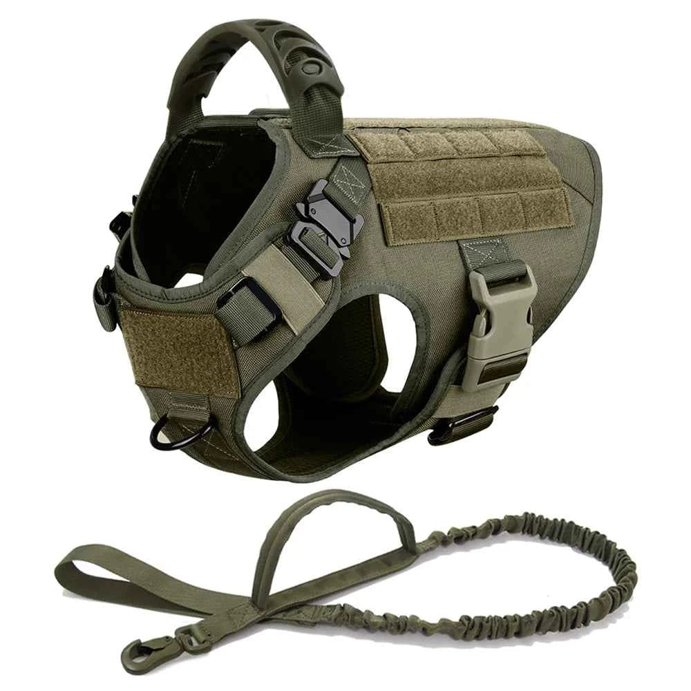 Heavy Duty No Pull Harness & Leash Set — Tactical Training Vest