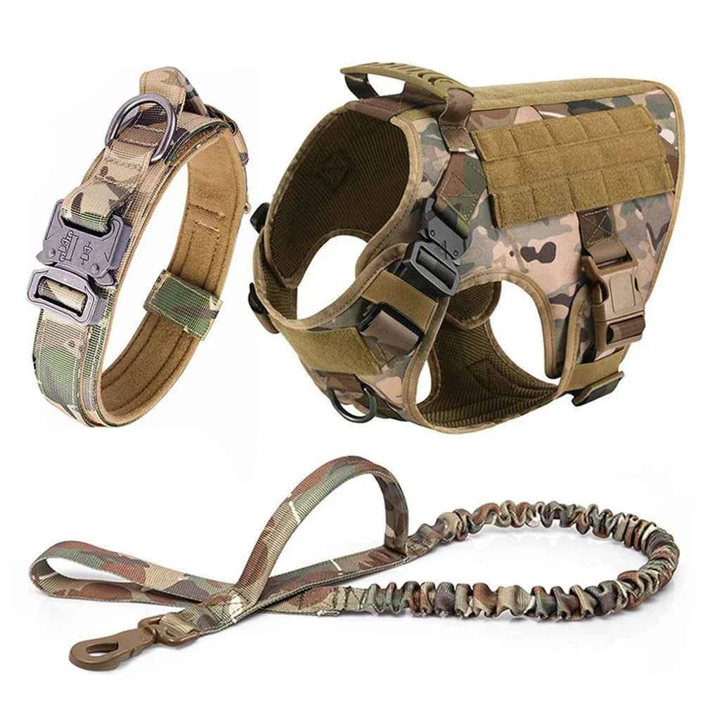 Heavy Duty No Pull Harness & Leash Set — Tactical Training Vest