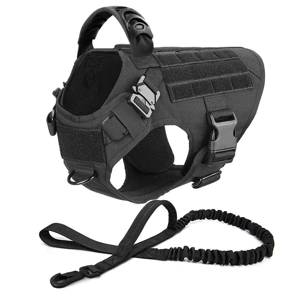 Heavy Duty No Pull Harness & Leash Set — Tactical Training Vest