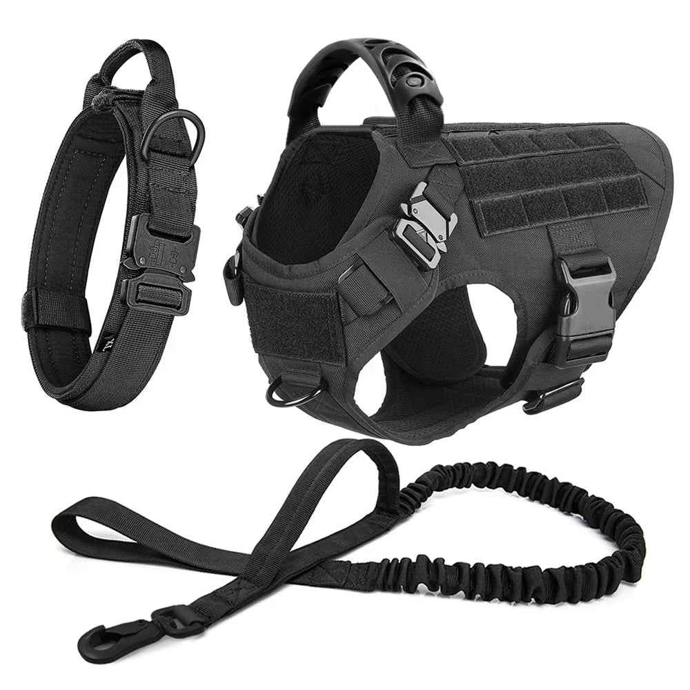 Heavy Duty No Pull Harness & Leash Set — Tactical Training Vest