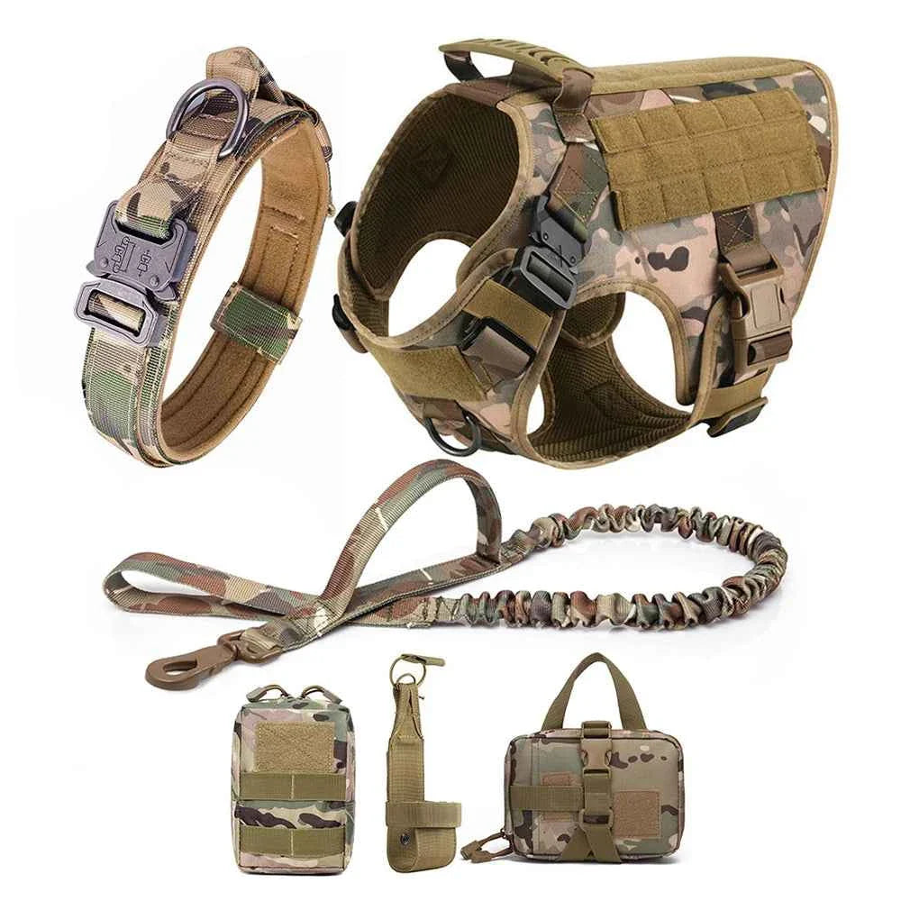 Heavy Duty No Pull Harness & Leash Set — Tactical Training Vest