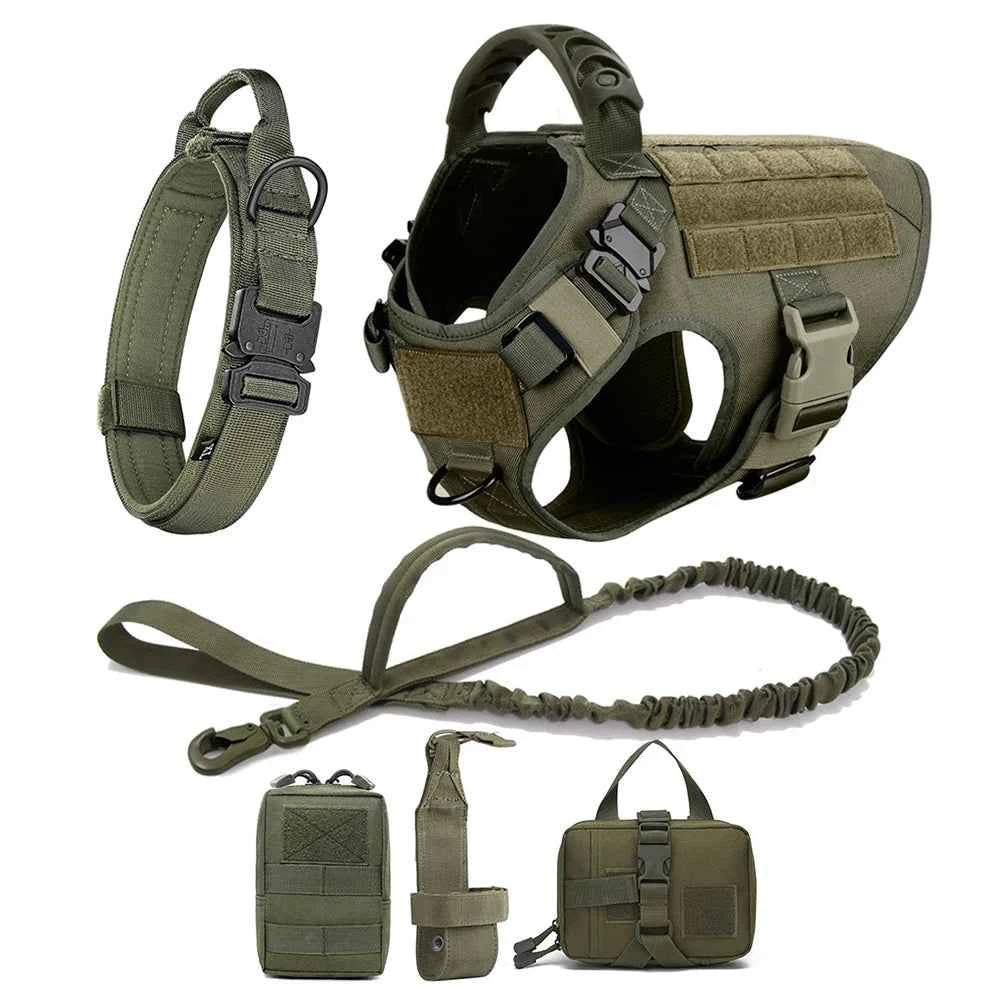 Heavy Duty No Pull Harness & Leash Set — Tactical Training Vest
