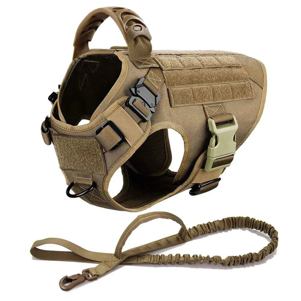 Heavy Duty No Pull Harness & Leash Set — Tactical Training Vest