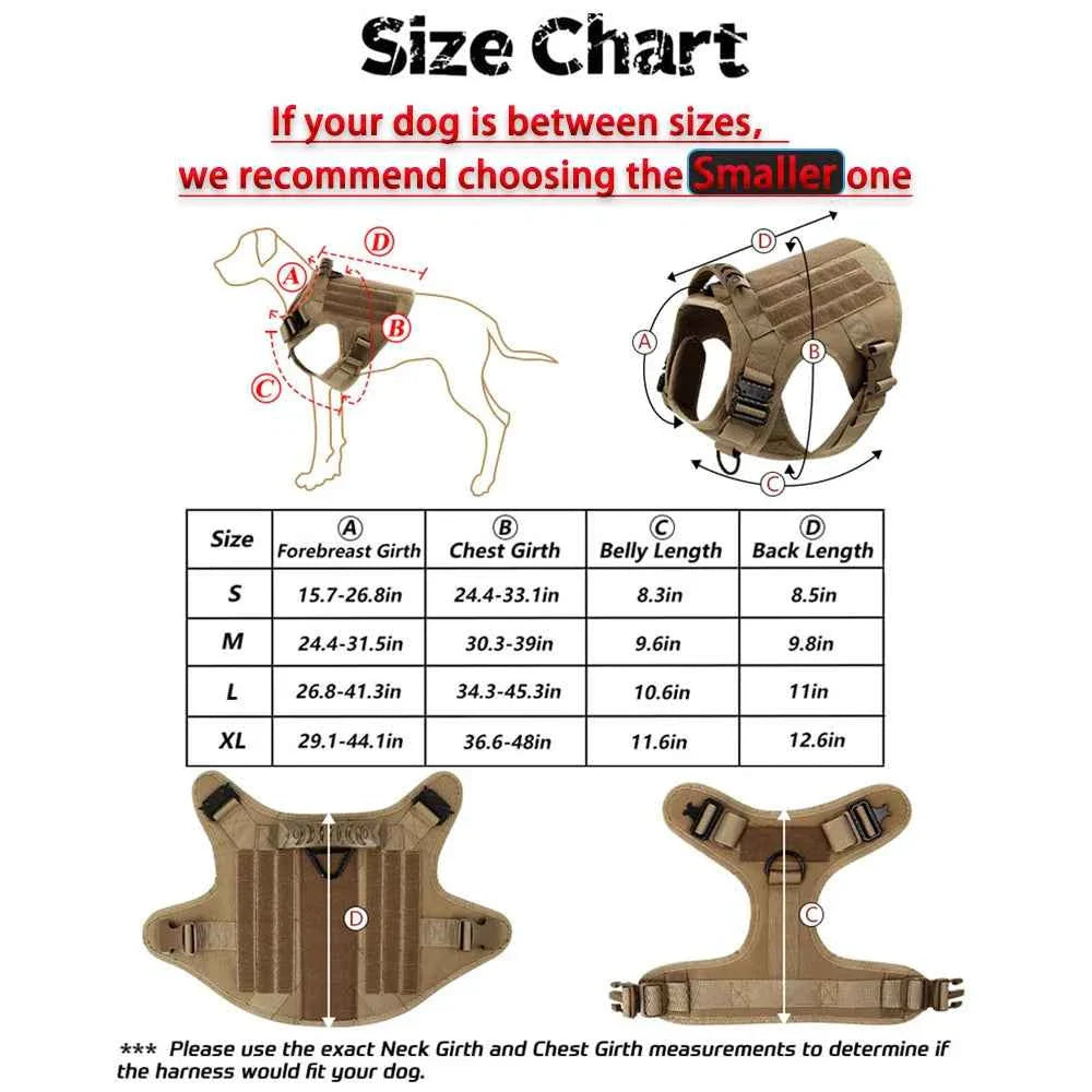 Heavy Duty No Pull Harness & Leash Set — Tactical Training Vest