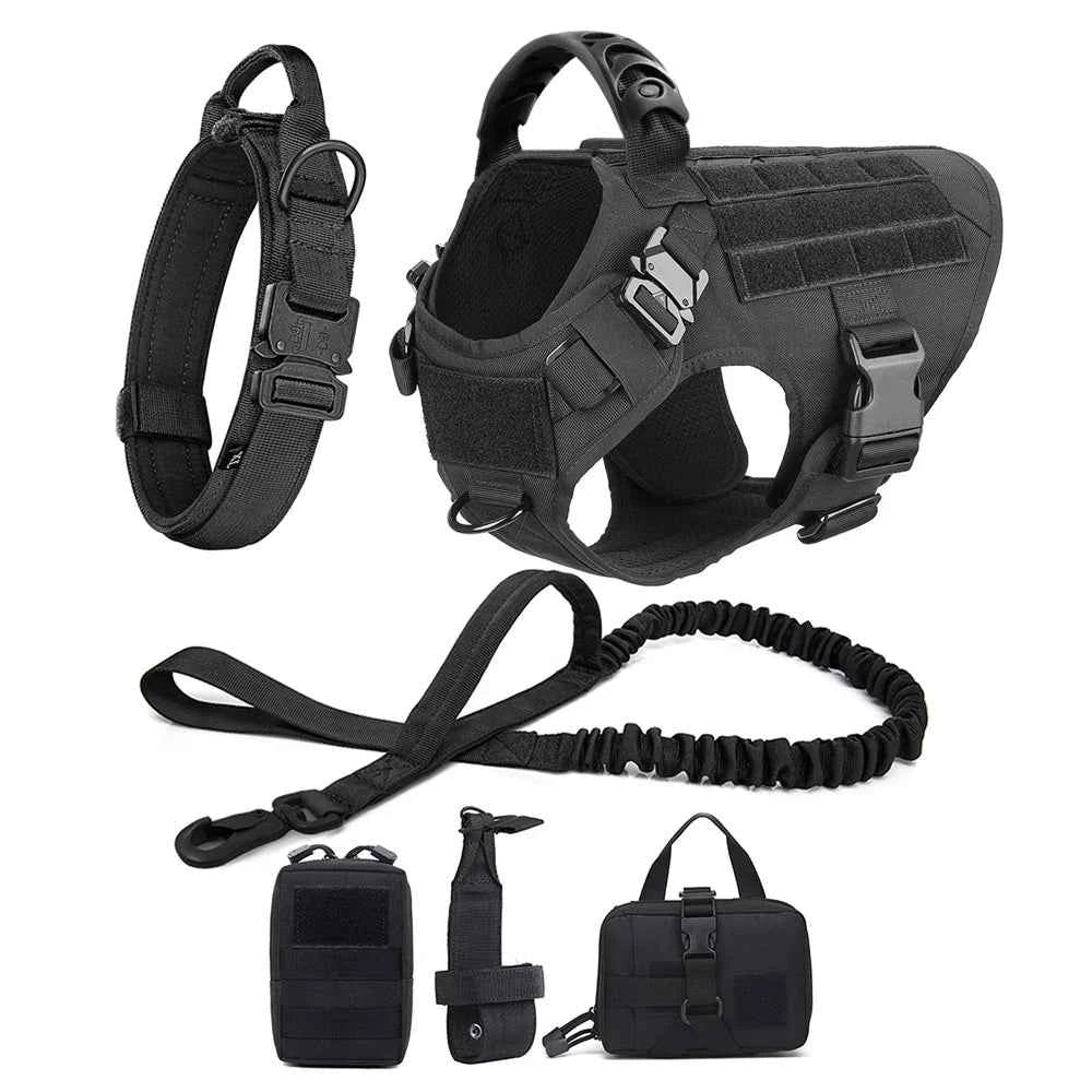 Heavy Duty No Pull Harness & Leash Set — Tactical Training Vest