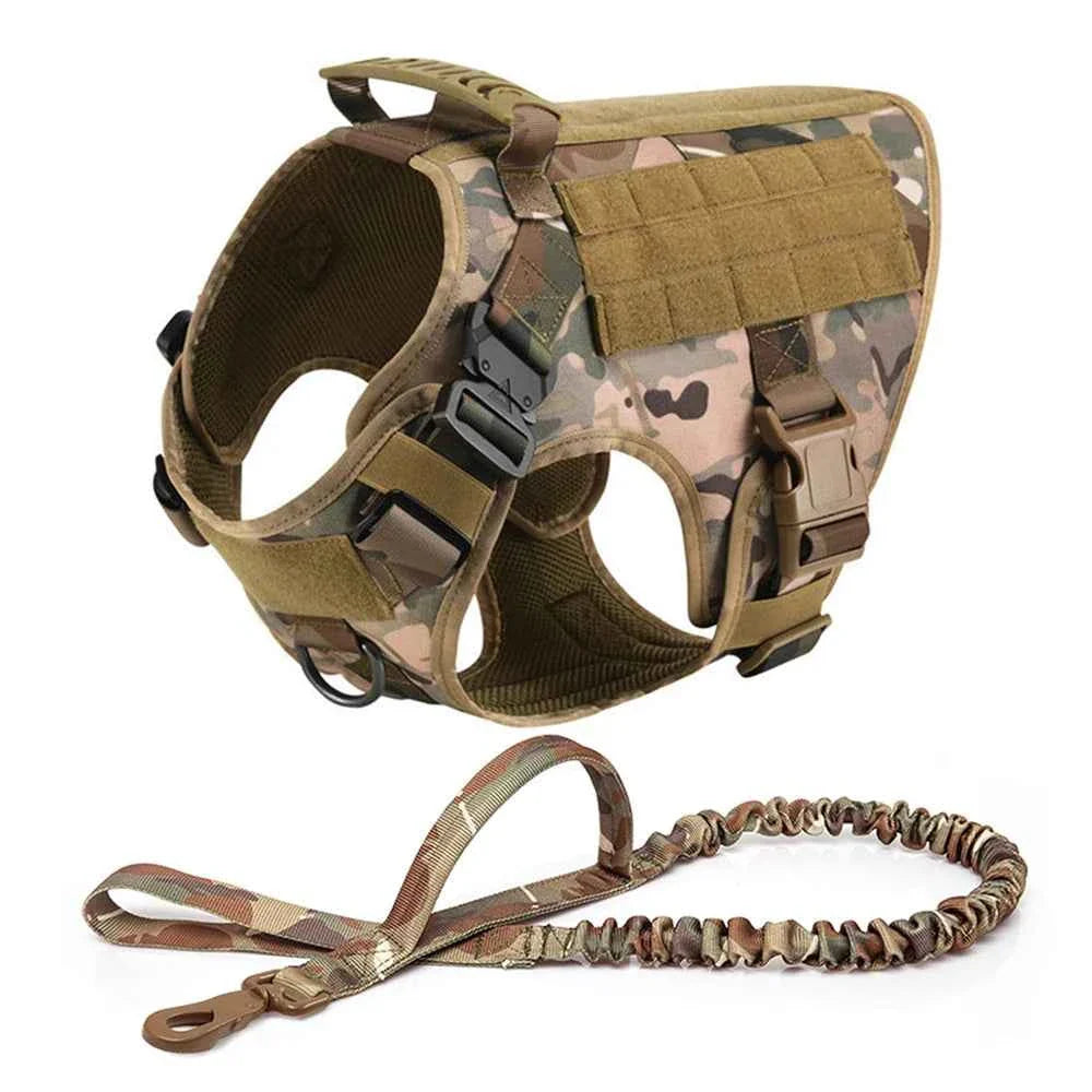 Heavy Duty No Pull Harness & Leash Set — Tactical Training Vest