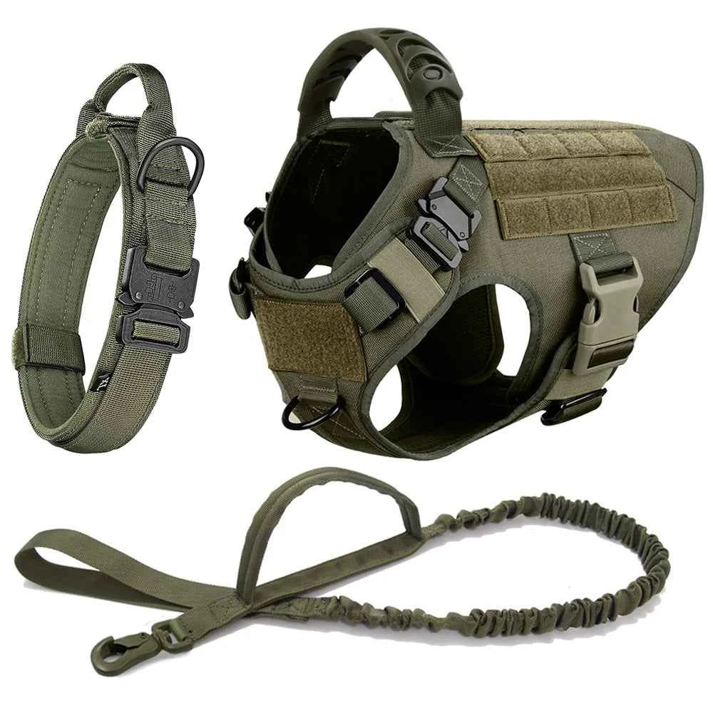 Heavy Duty No Pull Harness & Leash Set — Tactical Training Vest