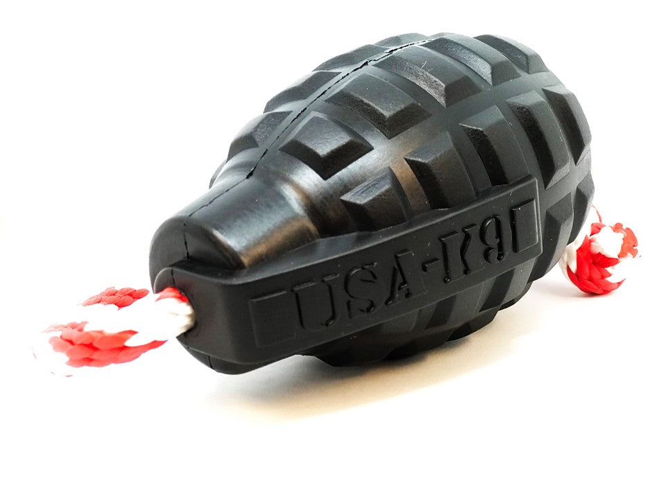 USA-K9 Magnum Grenade Chew Toy | Black Rubber | USA Made