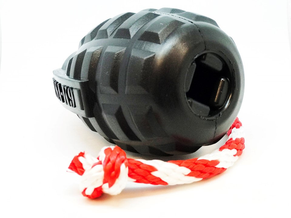 USA-K9 Magnum Grenade Chew Toy | Black Rubber | USA Made