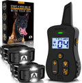 Ultra K9 Dog Shock Collar, 124 Levels, Night Light, IP67 Waterproof (Black, 2 Dog)