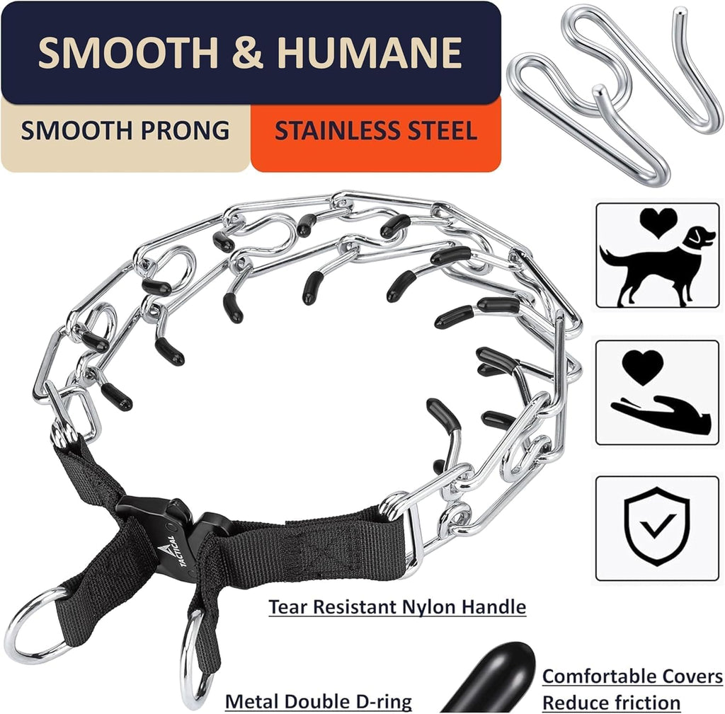Quick Release Dog Training Collar Adjustable Stainless Steel Collar for Small Medium Large Dog (Black, S Neck Girth 11.2"-14.5")