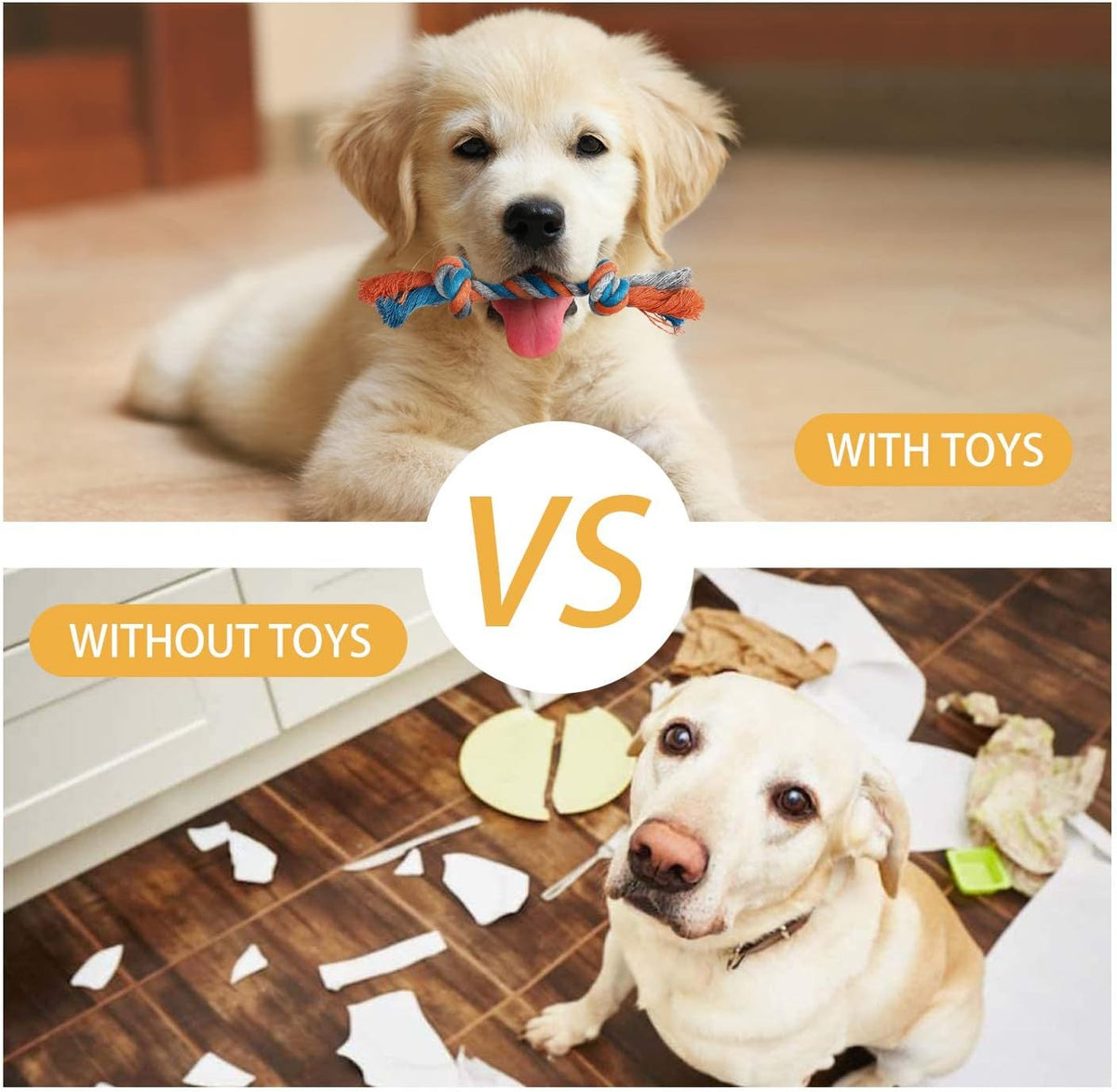 7-Pack Adorable Small Dog Toys - Durable Chew Ropes, Squeaky Calf Toys, Safe for Puppies!