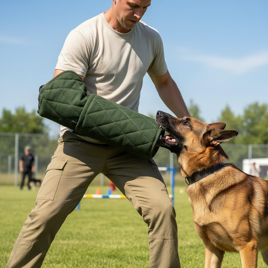 Ultimate  Dog Bite Sleeve for Large Breeds - Perfect for Pitbulls & German Shepherds, Ideal for Puppy Training & Interactive Play - Vibrant Green Design